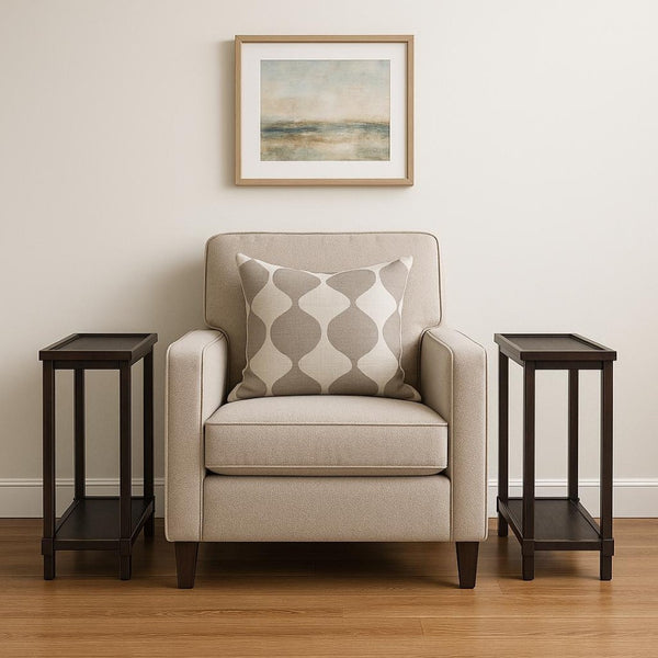 HomeRoots Set of Two 24" Espresso Solid Wood End Tables with Shelf - Stylish, Versatile & Functional Design 515521