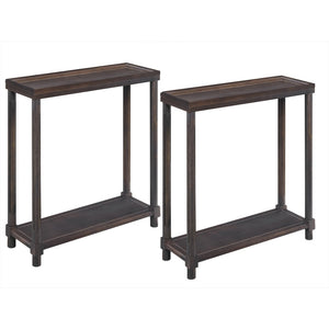 HomeRoots Set of Two 24" Espresso Solid Wood End Tables with Shelf - Stylish, Versatile & Functional Design 515521