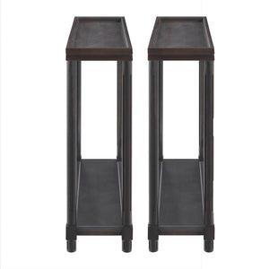 HomeRoots Set of Two 24" Espresso Solid Wood End Tables with Shelf - Stylish, Versatile & Functional Design 515521