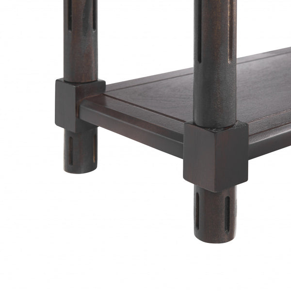 Homeroots Set Of Two 24" Espresso Solid Wood End Tables With Shelf   515521