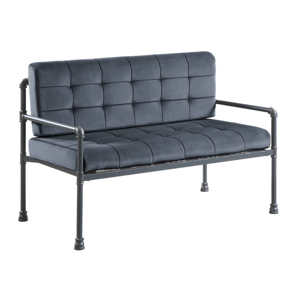 Homeroots 51" Gray Velvet Loveseat   515671