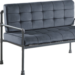 Homeroots 51" Gray Velvet Loveseat   515671
