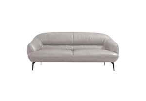 Homeroots 66" Gray And Black Leather Loveseat   515683