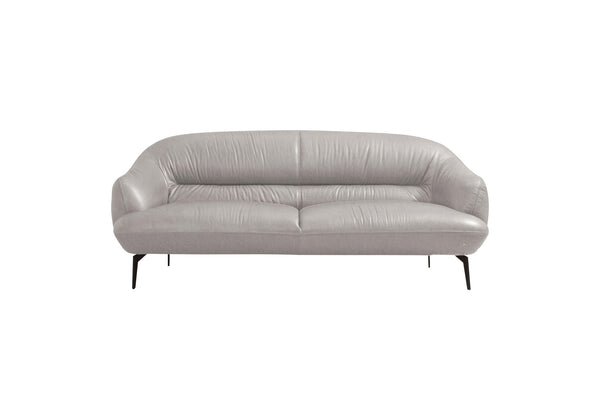 Homeroots 66" Gray And Black Leather Loveseat   515683