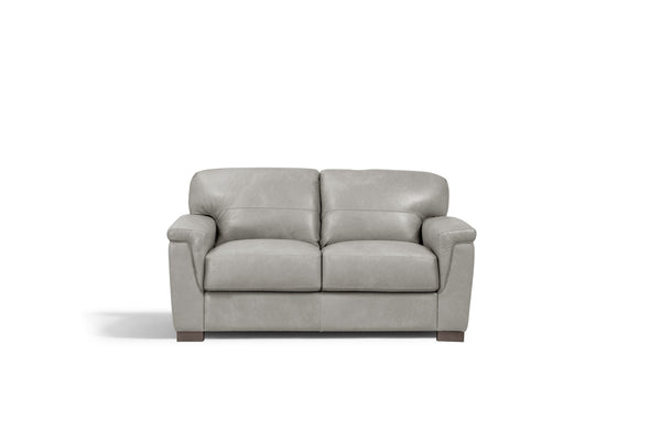 Homeroots 67" Gray And Brown Leather Loveseat   515684