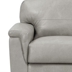 Homeroots 67" Gray And Brown Leather Loveseat   515684