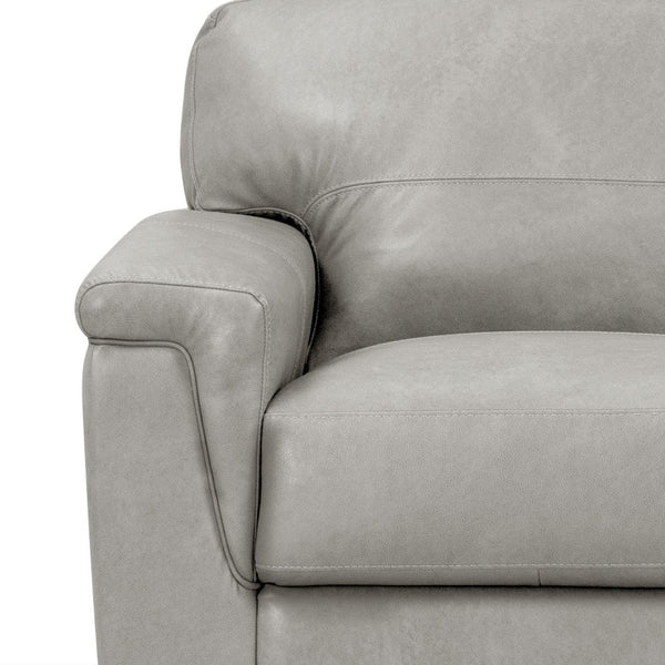 Homeroots 67" Gray And Brown Leather Loveseat   515684