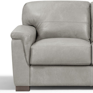 Homeroots 67" Gray And Brown Leather Loveseat   515684