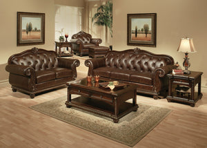 HomeRoots 70" Espresso Faux Leather Loveseat with Black Nailhead Trim - Stylish Comfort for Any Space 515738