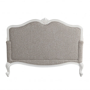 HomeRoots 64" Beige 100% Linen Love Seat with White Legs - Stylish Comfort for Modern Living Spaces & Guests 515742