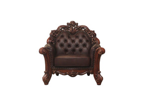 Homeroots 48" Dark Brown Faux Leather Tufted Club Chair   515757