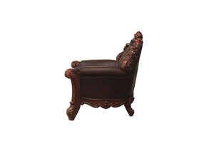 Homeroots 48" Dark Brown Faux Leather Tufted Club Chair   515757