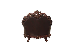 Homeroots 48" Dark Brown Faux Leather Tufted Club Chair   515757