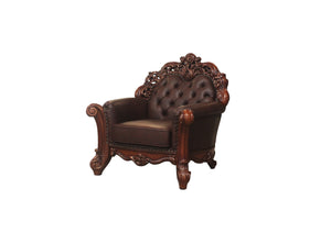 Homeroots 48" Dark Brown Faux Leather Tufted Club Chair   515757