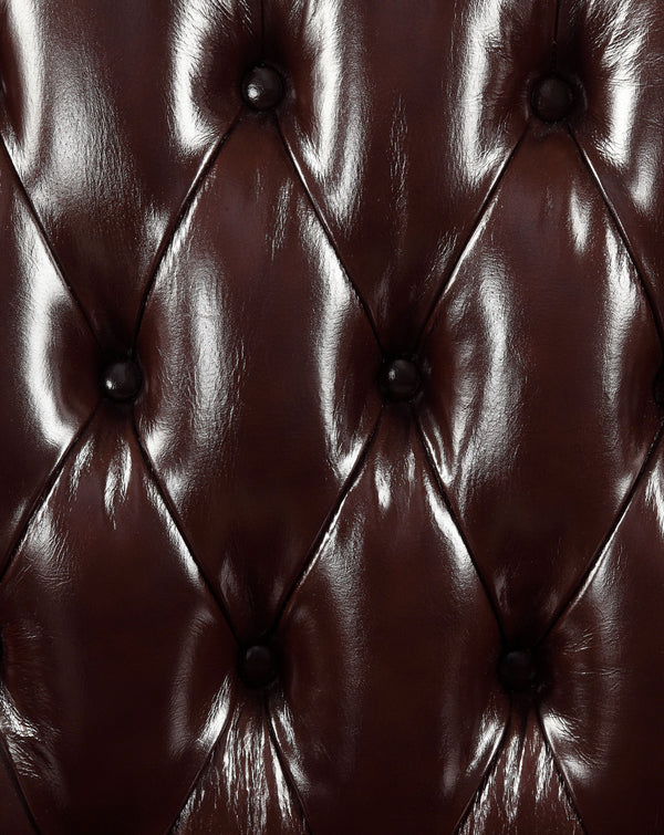 Homeroots 50" Espresso Faux Leather Tufted Wingback Chair   515761