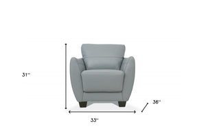 Homeroots 33" Watery Genuine Leather And Black Arm Chair   515764