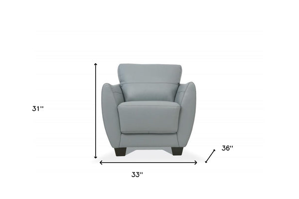 Homeroots 33" Watery Genuine Leather And Black Arm Chair   515764