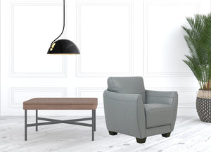 Homeroots 33" Watery Genuine Leather And Black Arm Chair   515764