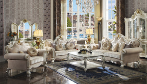 Homeroots 50" Pearl Fabric Damask Arm Chair   515787