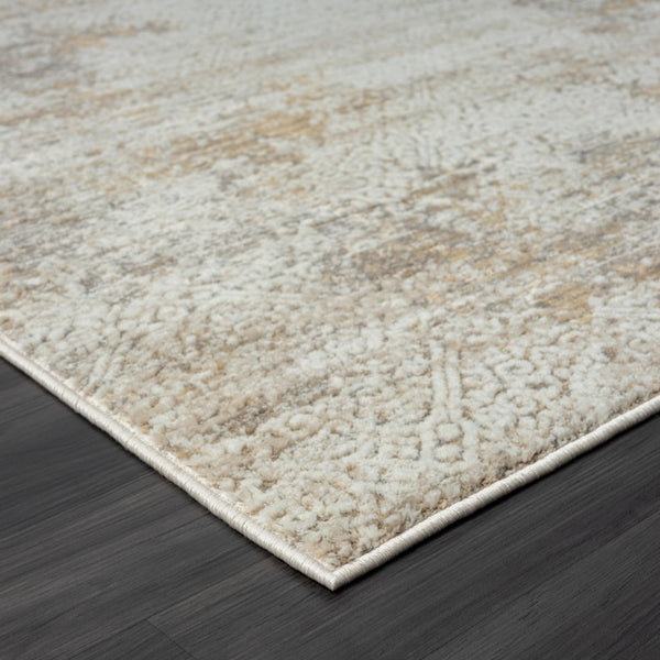 Gray Damask Distressed Runner Rug Machine Woven Hallway Entryway Accent with High-low Pile