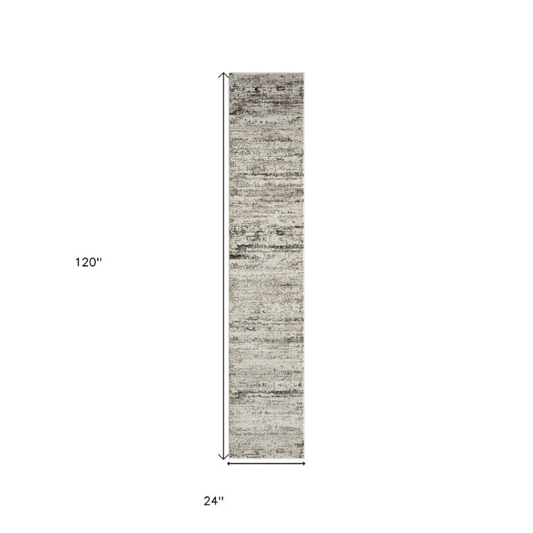 2 X 10 Beige Abstract Runner Rug Turkish High-low Texture for Hallways