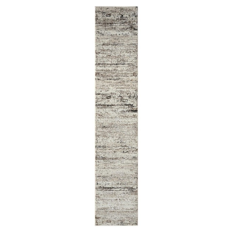 2 X 10 Beige Abstract Runner Rug Turkish High-low Texture for Hallways