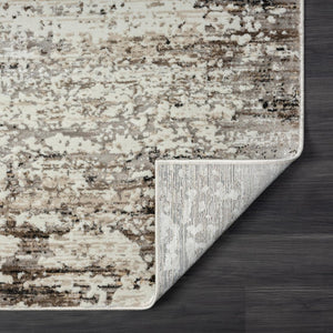 4x6 Beige Abstract Area Rug Machine Woven High-low Texture for Modern Spaces