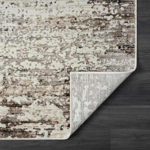 4x6 Beige Abstract Area Rug Machine Woven High-low Texture for Modern Spaces