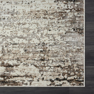 4x6 Beige Abstract Area Rug Machine Woven High-low Texture for Modern Spaces