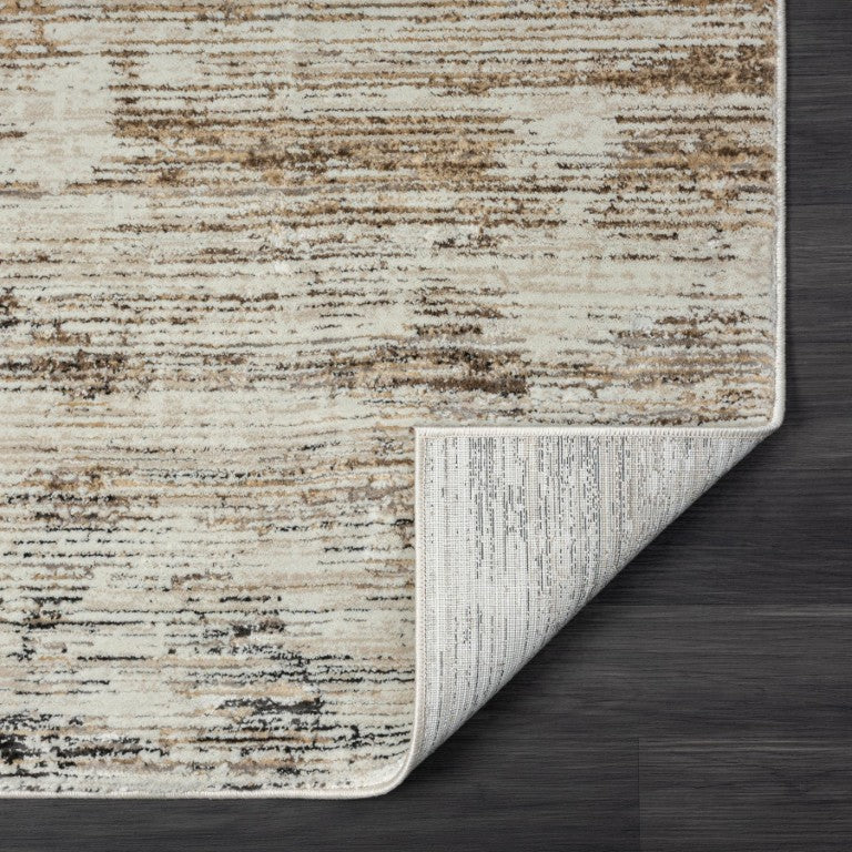 4x6 Gray Abstract Vintage Finish Area Rug with High-low Pile for Living Rooms