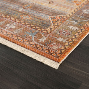 HomeRoots 4' Brown Southwestern Area Rug - Durable, Earthy Comfort for Living Rooms, Entryways, or Bedrooms 4' X 6' 515848