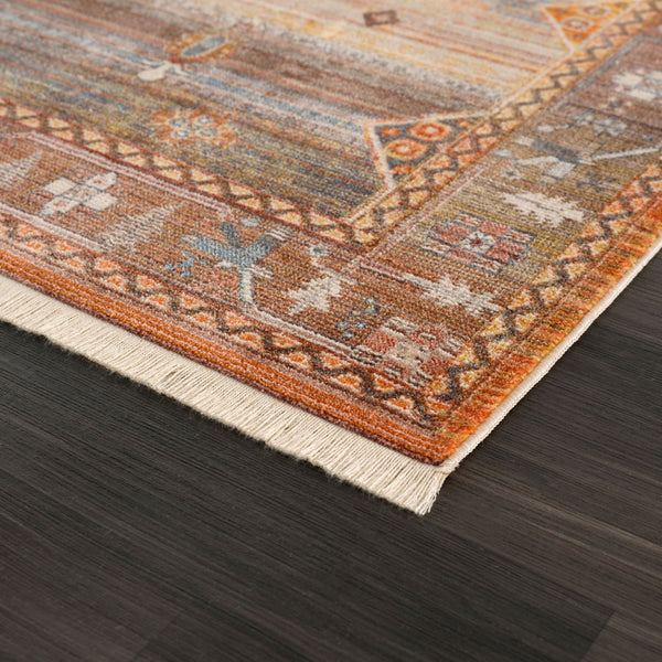 HomeRoots 4' Brown Southwestern Area Rug - Durable, Earthy Comfort for Living Rooms, Entryways, or Bedrooms 5' X 8' 515849