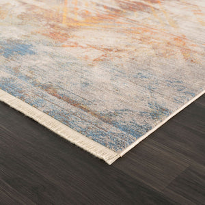 HomeRoots 4' Gray Abstract Distressed Area Rug - Modern Design for Cozy Spaces, Durable & Easy to Maintain 4' X 6' 515854