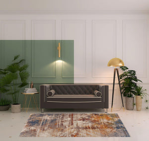 HomeRoots 4' Gray Abstract Distressed Area Rug - Modern Design for Cozy Spaces, Durable & Easy to Maintain 5' X 8' 515855