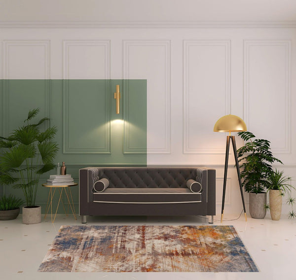 HomeRoots 4' Gray Abstract Distressed Area Rug - Modern Design for Cozy Spaces, Durable & Easy to Maintain 5' X 8' 515855