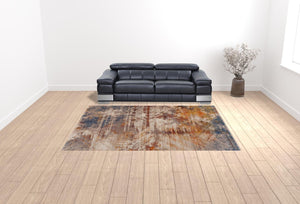 HomeRoots 4' Gray Abstract Distressed Area Rug - Modern Design for Cozy Spaces, Durable & Easy to Maintain 9' X 12' 515856