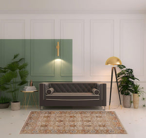 HomeRoots 4' Ivory Oriental Area Rug - Timeless Elegance with Low-Pile Design, Perfect for Any Room Decor 5' X 8' 515860