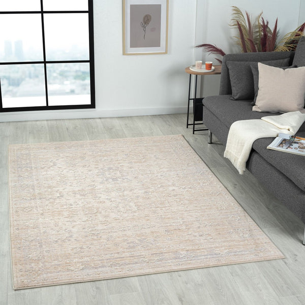 HomeRoots 4' Gray Botanical Area Rug - Timeless Floral Design with Soft High-Low Texture for Elegant Spaces 4' X 6' 515868