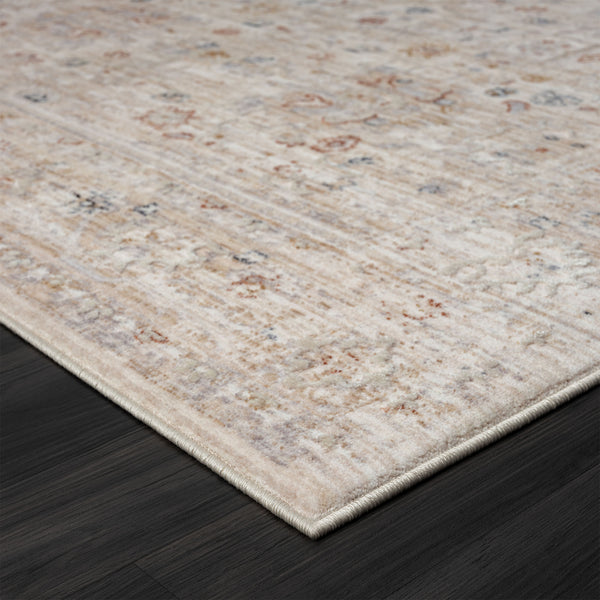 Homeroots 4' X 6' Beige Botanical Area Rug  Polyester 515872