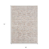 Homeroots 4' X 6' Beige Botanical Area Rug  Polyester 515872