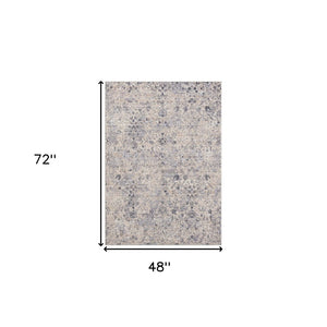 HomeRoots 4' Gray Floral Area Rug – Timeless Elegance and Cozy Comfort for Living Rooms and Bedrooms Decor 4' X 6' 515880