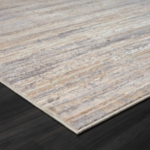 HomeRoots 4' Beige and Gray Striped Area Rug - Stylish, Durable, Stain-Resistant Design for High-Traffic Areas 4' X 6' 515884