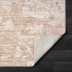 HomeRoots 4' Beige Abstract Area Rug - Contemporary Artistry for Living Rooms, Bedrooms, and Dining Spaces 4' X 6' 515888