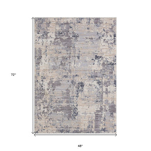HomeRoots 4' Beige Abstract Area Rug - Turkish-Made Elegance for Living Rooms, Bedrooms, and Entryways 4' X 6' 515904