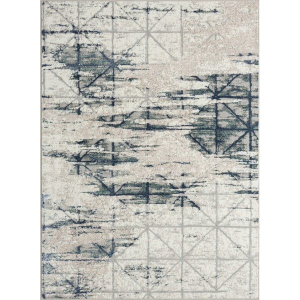 HomeRoots 8' Blue Abstract Area Rug - Stylish, Stain Resistant Design for Modern Homes with Durable Craftsmanship 8' X 10' 515907