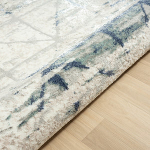HomeRoots 8' Blue Abstract Area Rug - Stylish, Stain Resistant Design for Modern Homes with Durable Craftsmanship 8' X 10' 515907