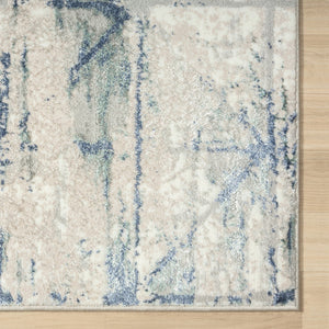 HomeRoots 8' Blue Abstract Area Rug - Stylish, Stain Resistant Design for Modern Homes with Durable Craftsmanship 8' X 10' 515907