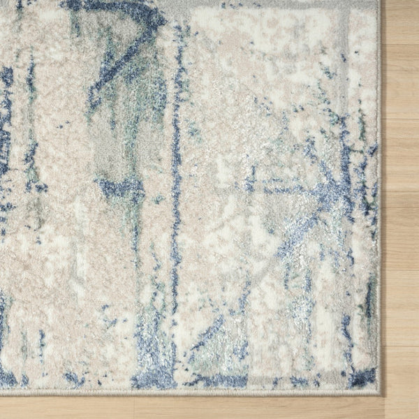 HomeRoots 8' Blue Abstract Area Rug - Stylish, Stain Resistant Design for Modern Homes with Durable Craftsmanship 8' X 10' 515907