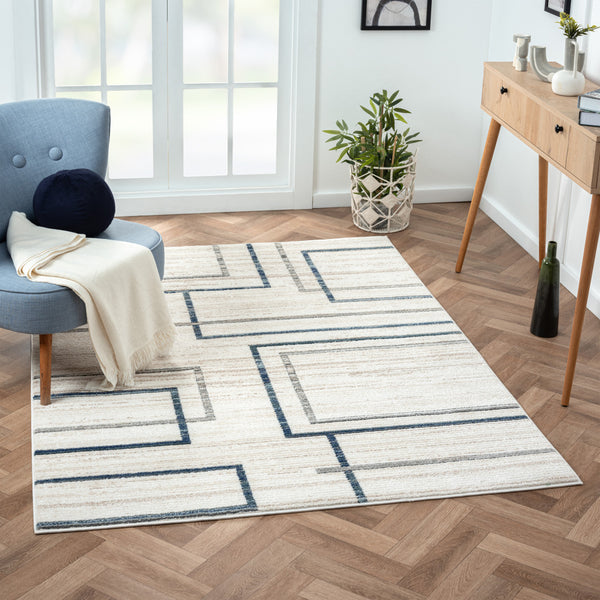 Homeroots 8' X 10' Ivory Geometric Area Rug  Polypropylene 515910