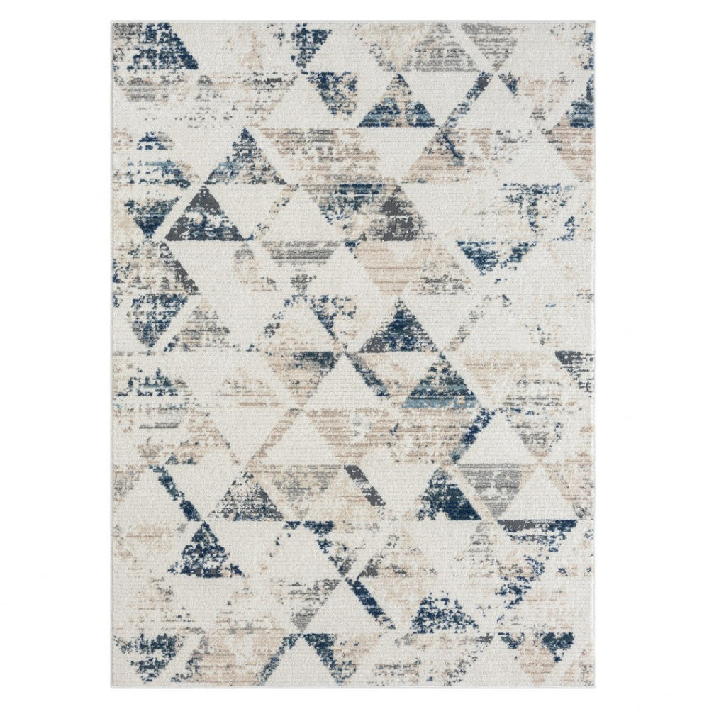 HomeRoots 8' Ivory Geometric Area Rug – Modern Turkish Design with High-Low Texture for Cozy Living Spaces 8' X 10' 515912